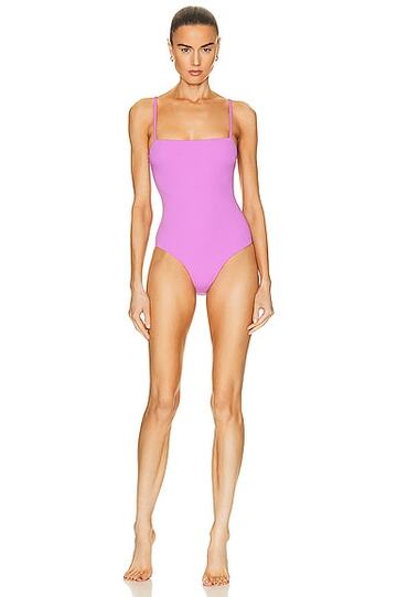 matteau petite square maillot one piece swimsuit in lavender