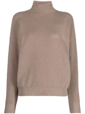 peserico ribbed-knit high-neck jumper - neutrals