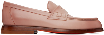 santoni pink college loafers