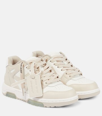 off-white out of office leather sneakers in beige
