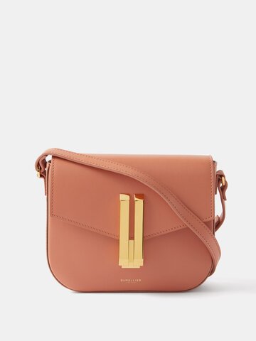demellier - vancouver small leather cross-body bag - womens - pink