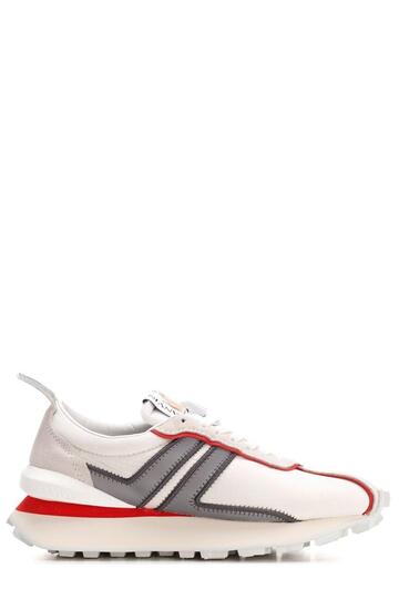 Lanvin Bumpr Logo Patch Lace-up Sneakers in red
