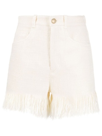 Chloé Chloé fringe-trim silk shorts - White