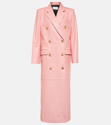 magda butrym double-breasted leather coat in pink