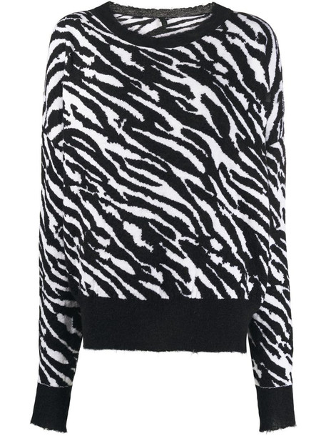 UNRAVEL PROJECT zebra print sweater in black