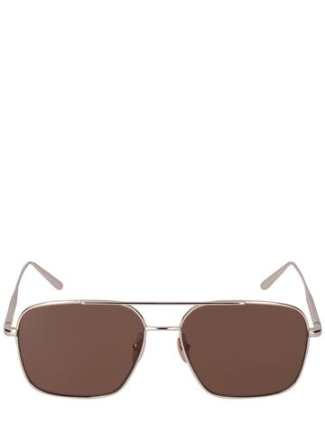 chimi aviator brown stainless steel sunglasses