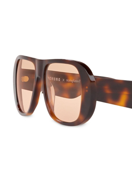 Alexa Chung x Sunglass Hut curved frames sunglasses in brown