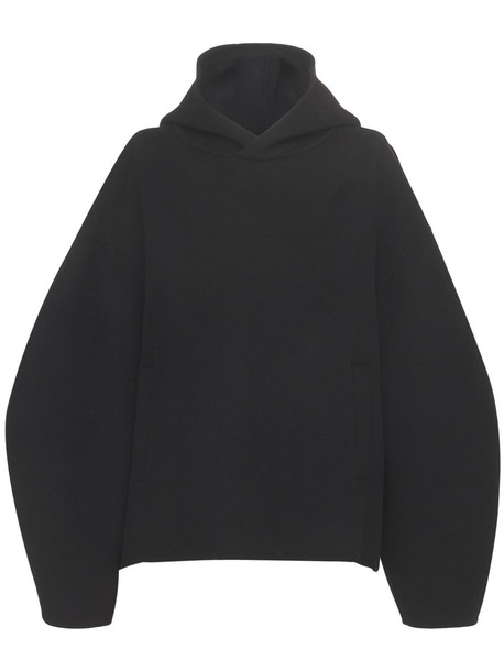 LOULOU STUDIO Pollos Wool Blend Hooded Sweater in black
