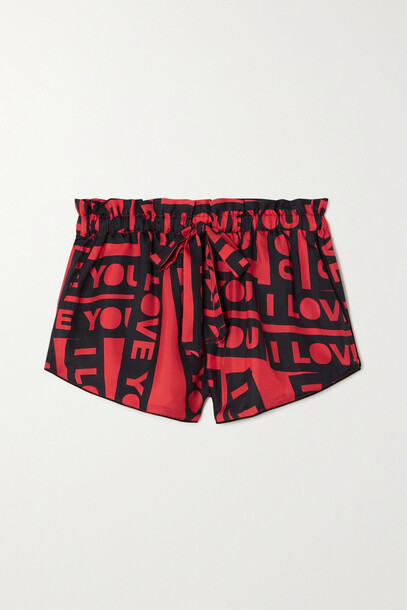 AZ Factory - Printed Mulberry Silk-twill Pajama Shorts - Red