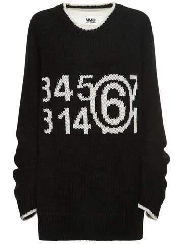 MM6 MAISON MARGIELA Logo Cotton Blend Sweater in black