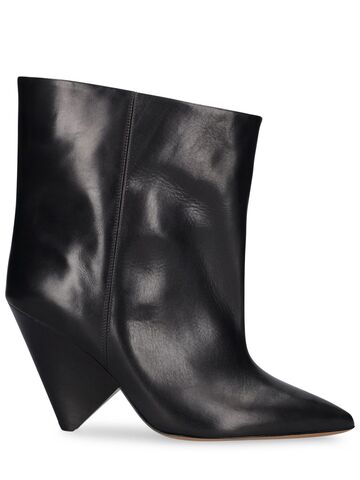 isabel marant 90mm miyako leather ankle boots in black