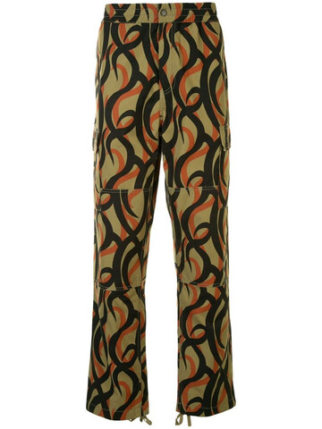 Ports V abstract-print straight-leg trousers