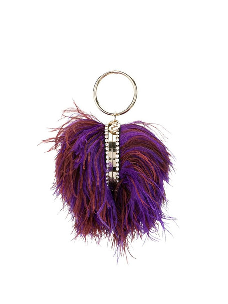 Rosantica ostrich feather-embellished bag in purple