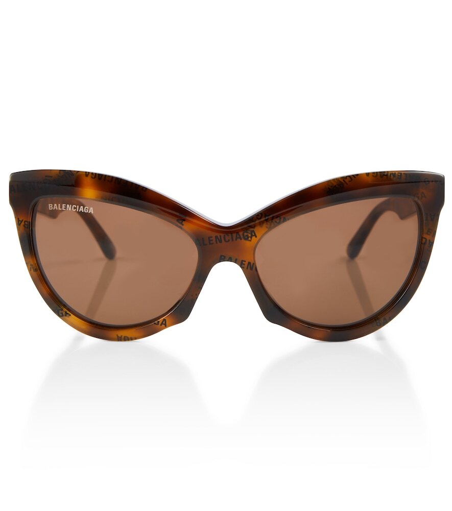 Balenciaga Logo cat-eye sunglasses in brown