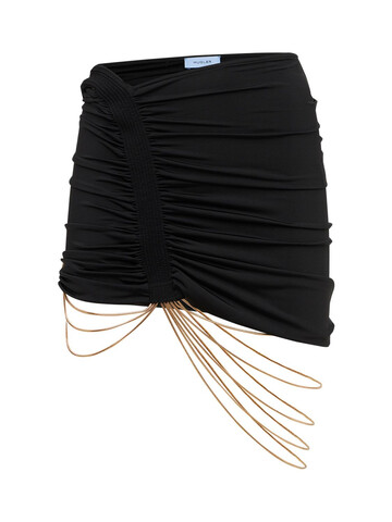 MUGLER Chain Eco Jersey Mini Skirt in black