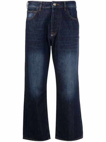 philipp plein iconic plein wide-leg jeans - blue