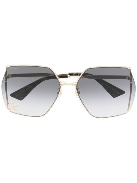 Gucci Eyewear Double G oversized-frame sunglasses - Gold
