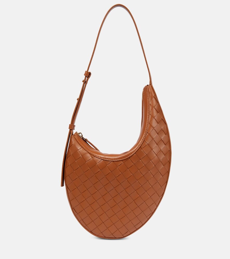 Bottega Veneta Intrecciato leather shoulder bag in brown