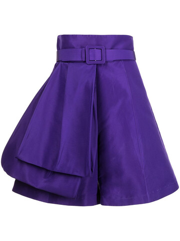 azzi & osta draped silk bermuda shorts - purple