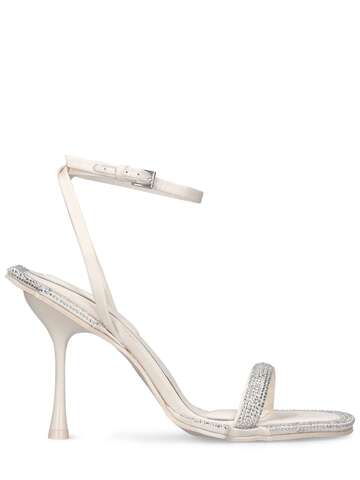 jonathan simkhai 95mm icon crystal & leather sandals in white