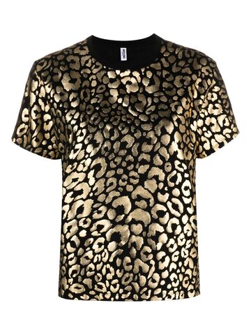 moschino leopard-print beach t-shirt - black