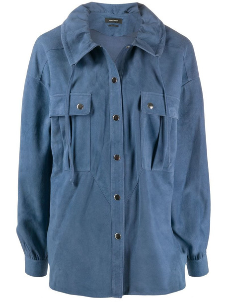 Isabel Marant Alambari drawstring shirt jacket in blue