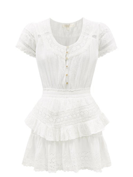 Loveshackfancy - Jeromie Crochet-trimmed Cotton-voile Mini Dress - Womens - White