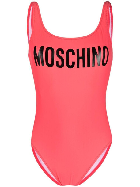 Moschino logo-print swimsuit - Pink