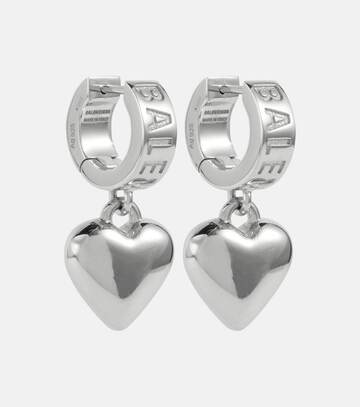balenciaga logo sterling silver hoop earrings