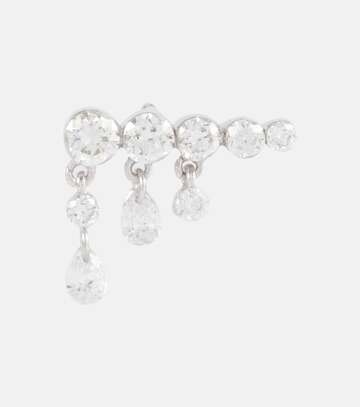 maria tash 18kt white gold single earring with diamonds in silver