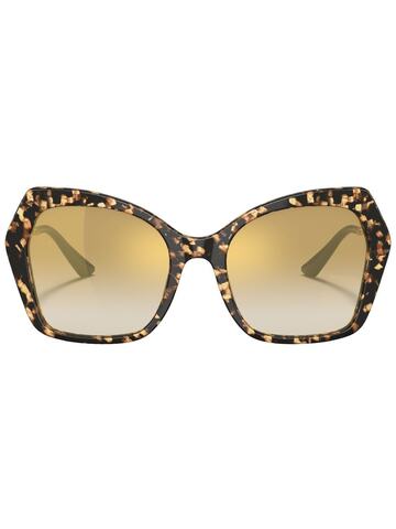 dolce & gabbana eyewear hexagonal-frame sunglasses - brown