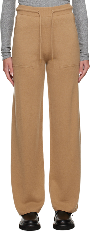 max mara tan relaxed-fit lounge pants in camel