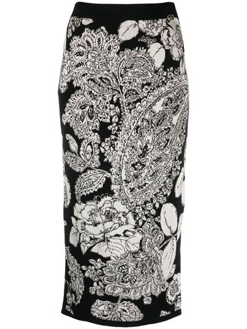 twinset floral intarsia-knit pencil skirt - black