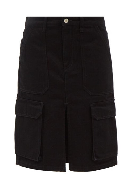 The Attico - Cynthia Cargo-pocket Denim Midi Skirt - Womens - Black