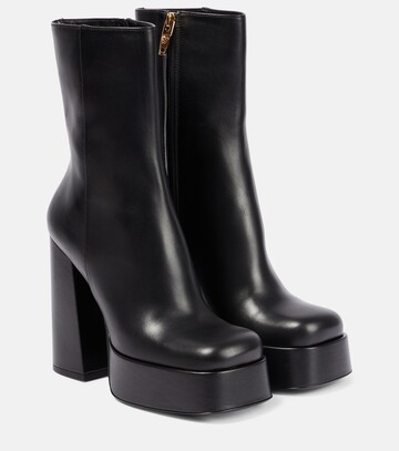 versace medusa aevitas leather platform boots in black