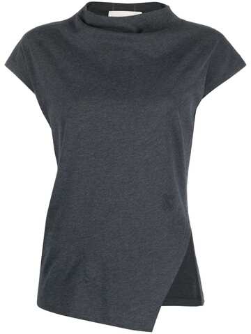 closed asymmetric organic cotton t-shirt - grey