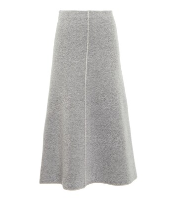 Joseph Double face wool-blend midi skirt in grey