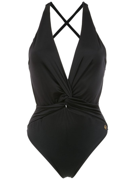 Brigitte halterneck swimsuit in black