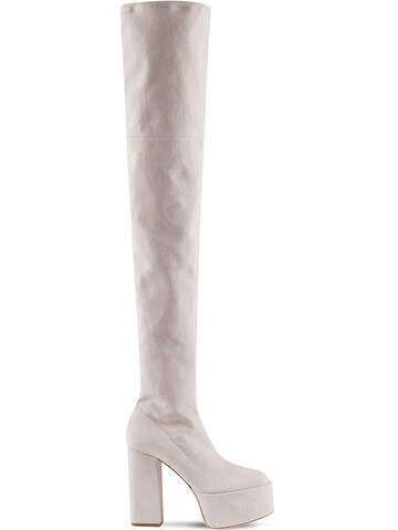 PARIS TEXAS 130mm Donna Suede Over-the-knee Boots in white