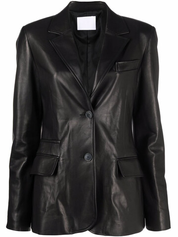 drome single-breasted leather blazer - black