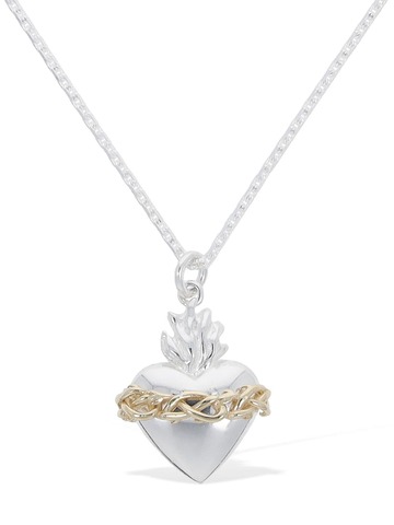 HATTON LABS Sacred Heart Pendant Necklace in gold / silver