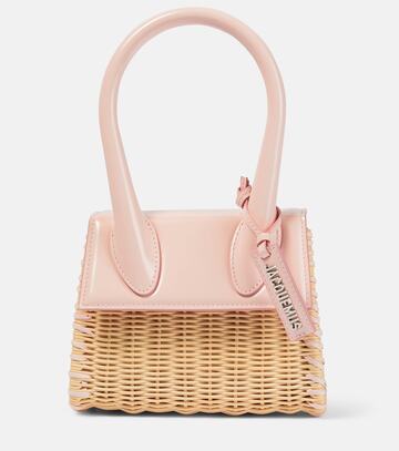 jacquemus le chiquito moyen osier tote bag in pink