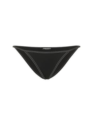 dsquared2 logo triangle bikini bottom in black