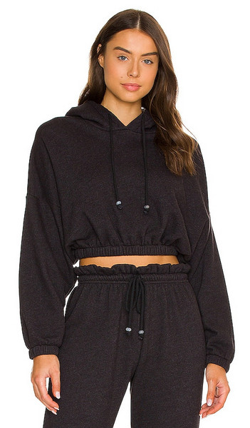 DONNI. DONNI. Cropped Hoodie in Black