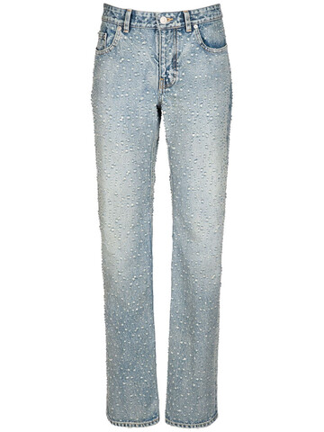 BALENCIAGA Low Rise Cotton Denim Jeans in blue