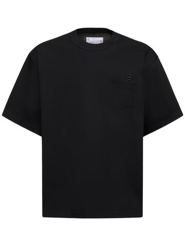 sacai cotton jersey t-shirt in black