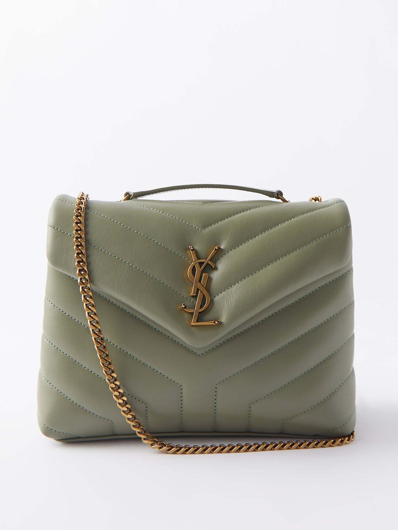 Saint Laurent - Loulou Small Quilted-leather Shoulder Bag - Womens - Light Green