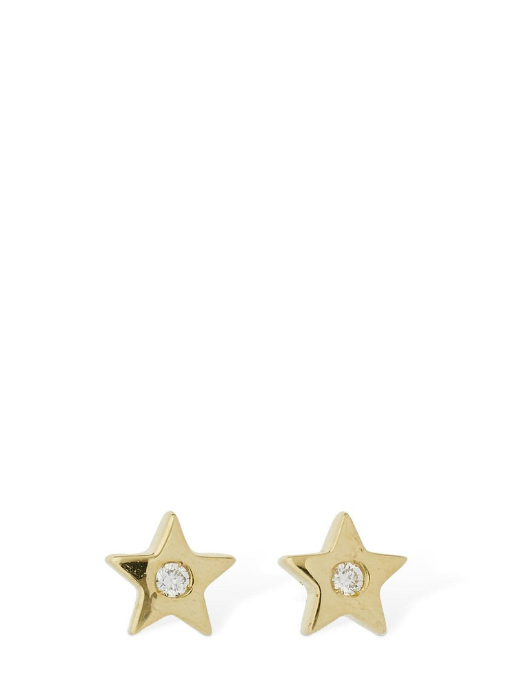 AG 18kt Gold & Diamond Star Earrings