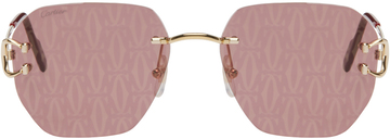 cartier gold 'signature c de cartier' sunglasses