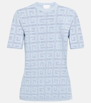 Givenchy 4G short-sleeved jacquard sweater in blue